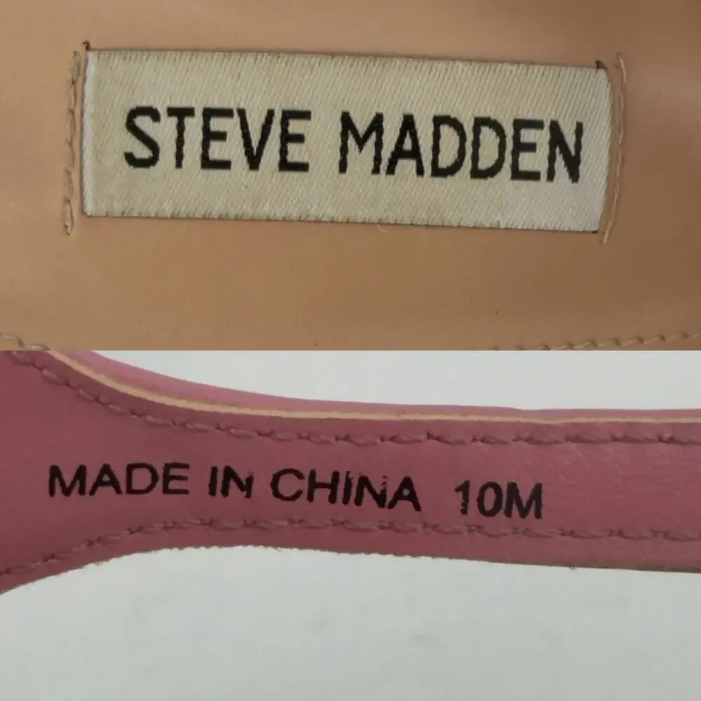 Steve Madden Tille Chunky Platform Sandal Heels size 10 Pink Vegan Leather